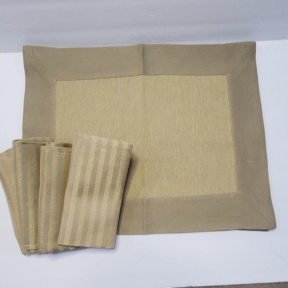 Guiliana Picomi Tessuto telaio Napkins and Placemat Set of 4 - Picture 1 of 8
